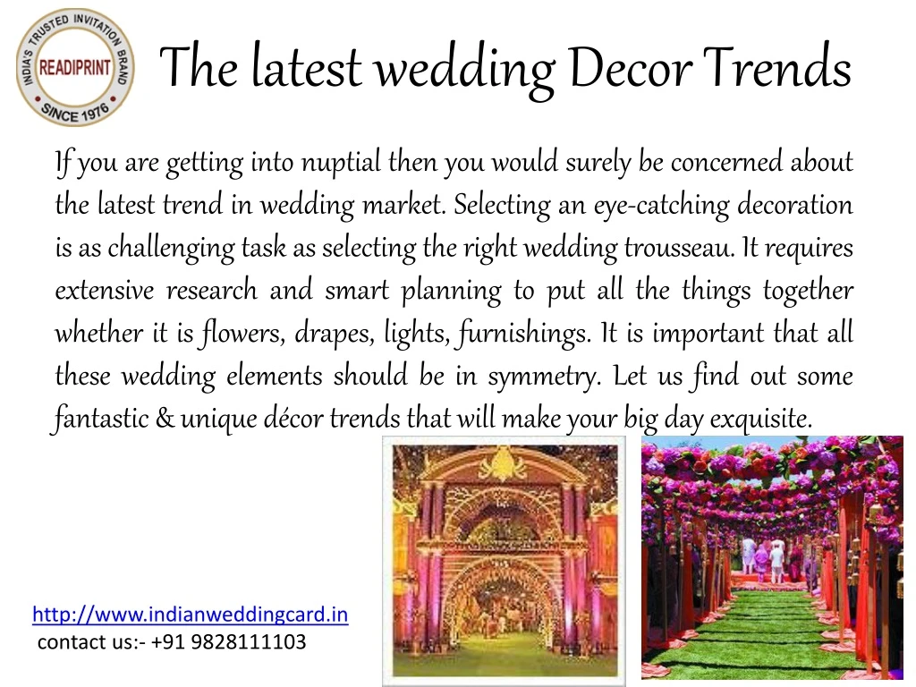 the latest wedding decor trends