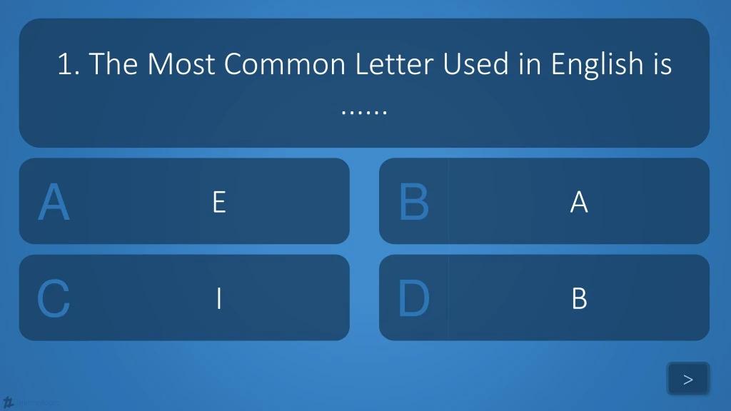 1 the most common letter used in english is