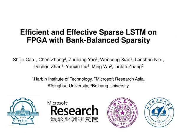 Efficient and Effective Sparse LSTM on FPGA with Bank-Balanced Sparsity