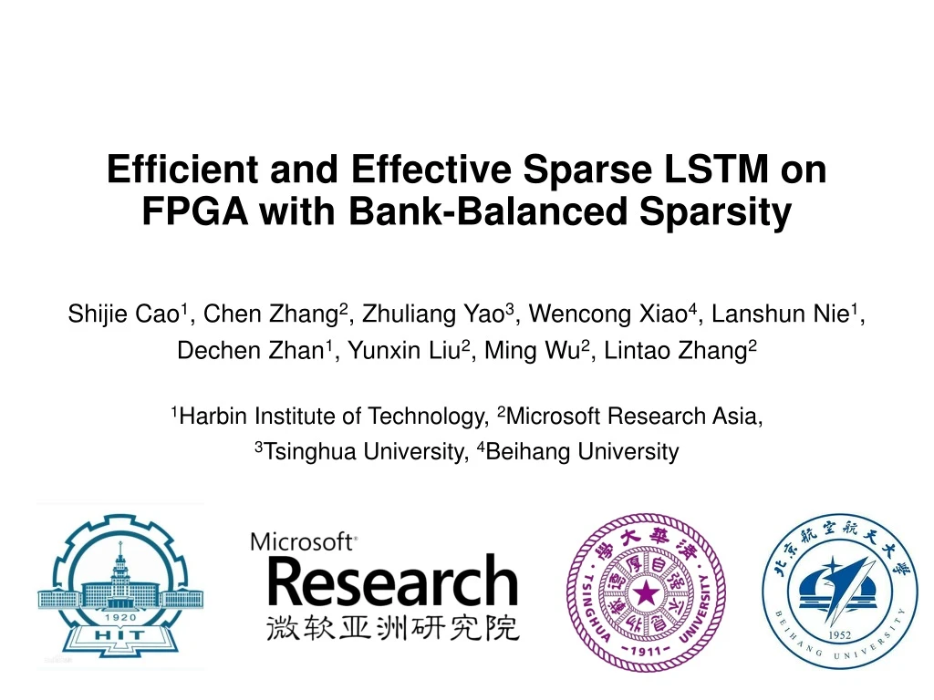 efficient and effective sparse lstm on fpga with bank balanced sparsity