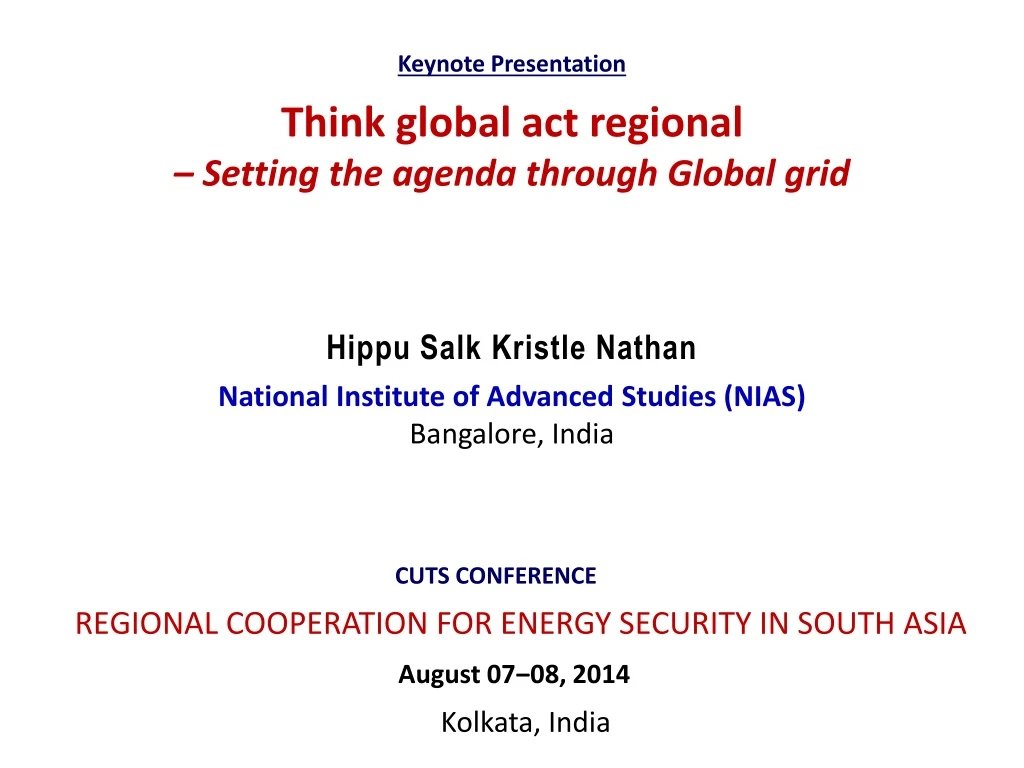 think global act regional setting the agenda through global grid