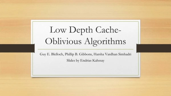 Low Depth Cache-Oblivious Algorithms