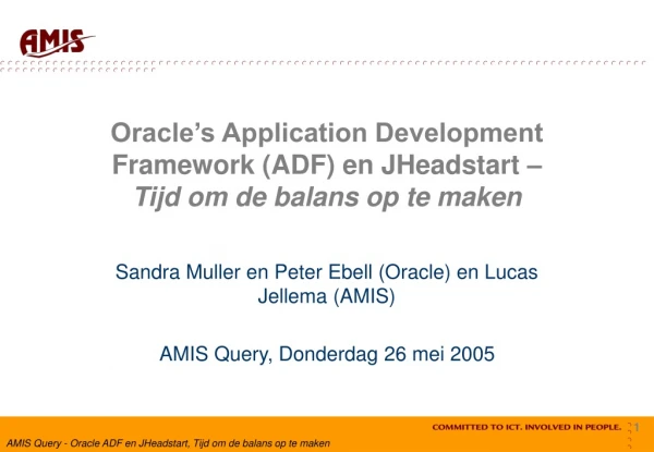 Oracle’s Application Development Framework (ADF) en JHeadstart – Tijd om de balans op te maken