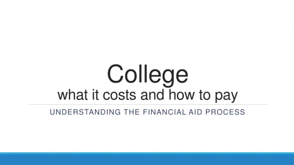 College what it costs and how to pay
