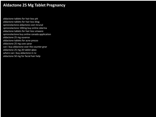 Aldactone 25 Mg Tablet Pregnancy