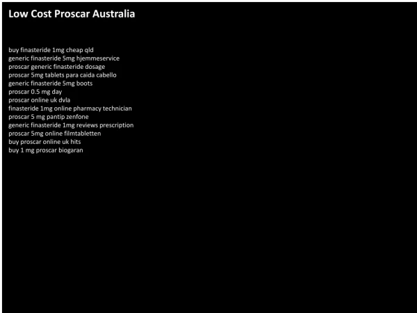 Low Cost Proscar Australia
