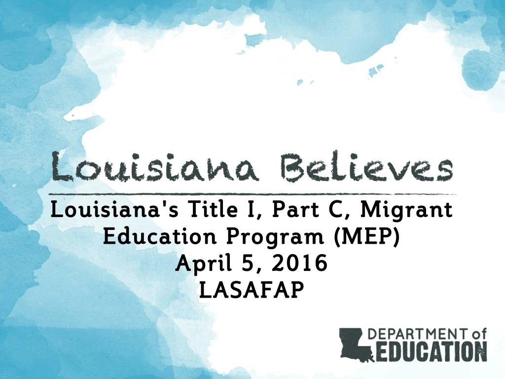 louisiana s title i part c migrant education