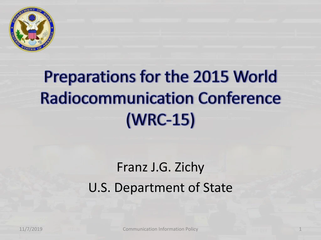 preparations for the 2015 world radiocommunication conference wrc 15
