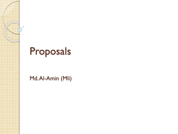 Proposals Md. Al- Amin ( Mli )