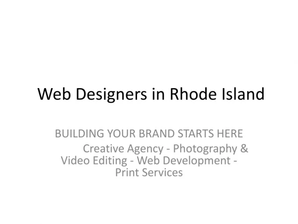 Web Designers in Rhode Island