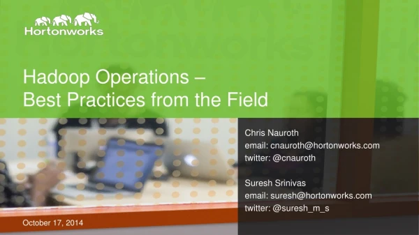 Hadoop Operations – Best Practices from the Field