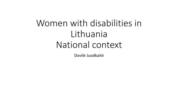 Women with disabilities in Lithuania National context