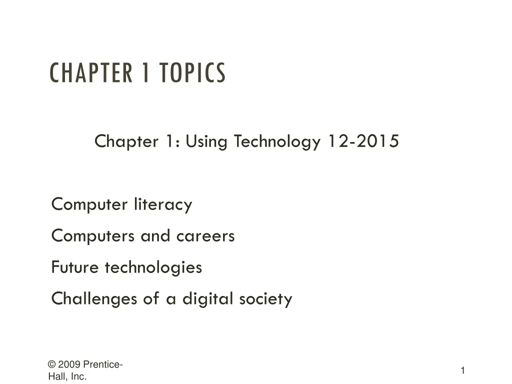 chapter 1 topics