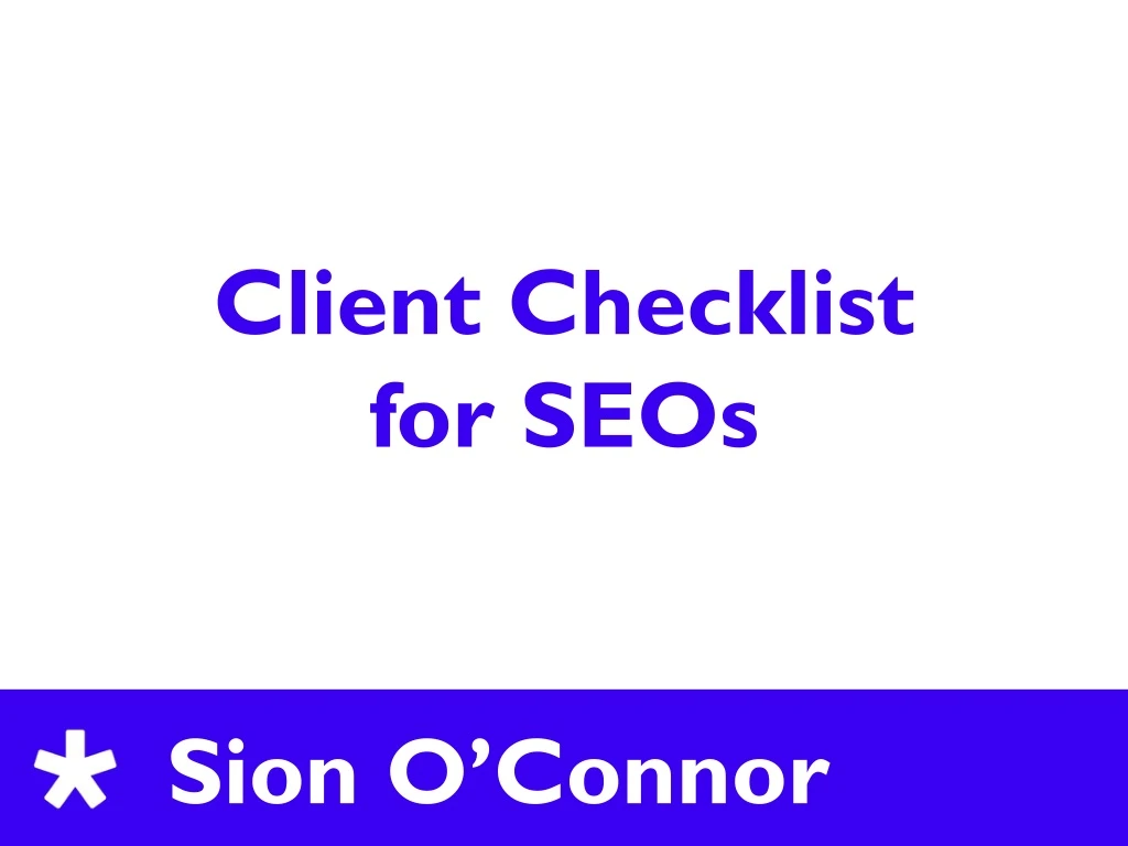 client checklist for seos