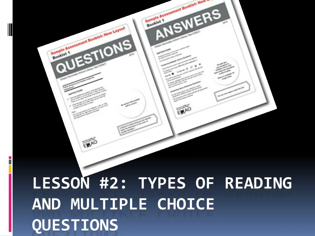 lesson 2 types of reading and multiple choice questions