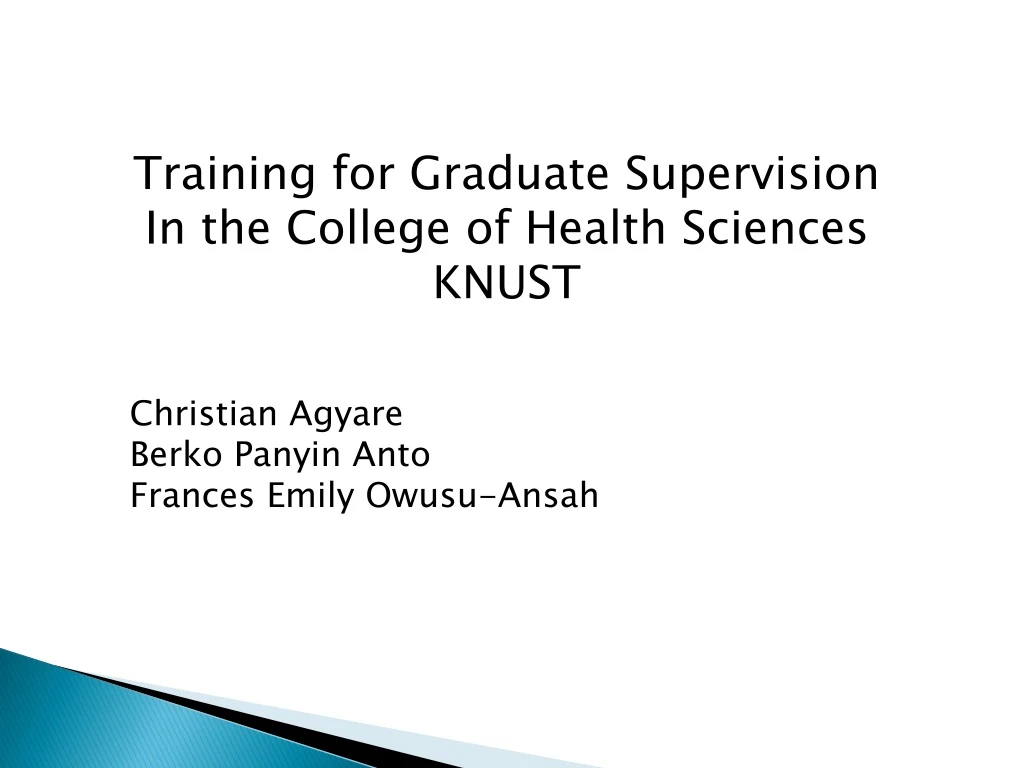training for graduate supervision in the college