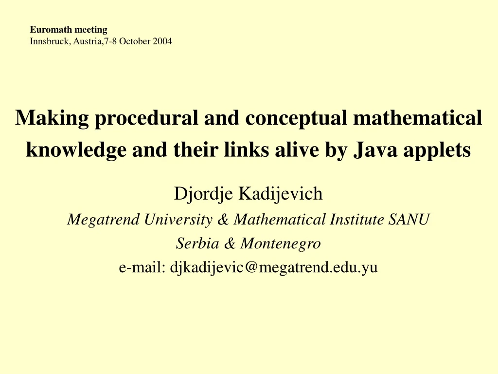 euromath meeting innsbruck austria 7 8 october