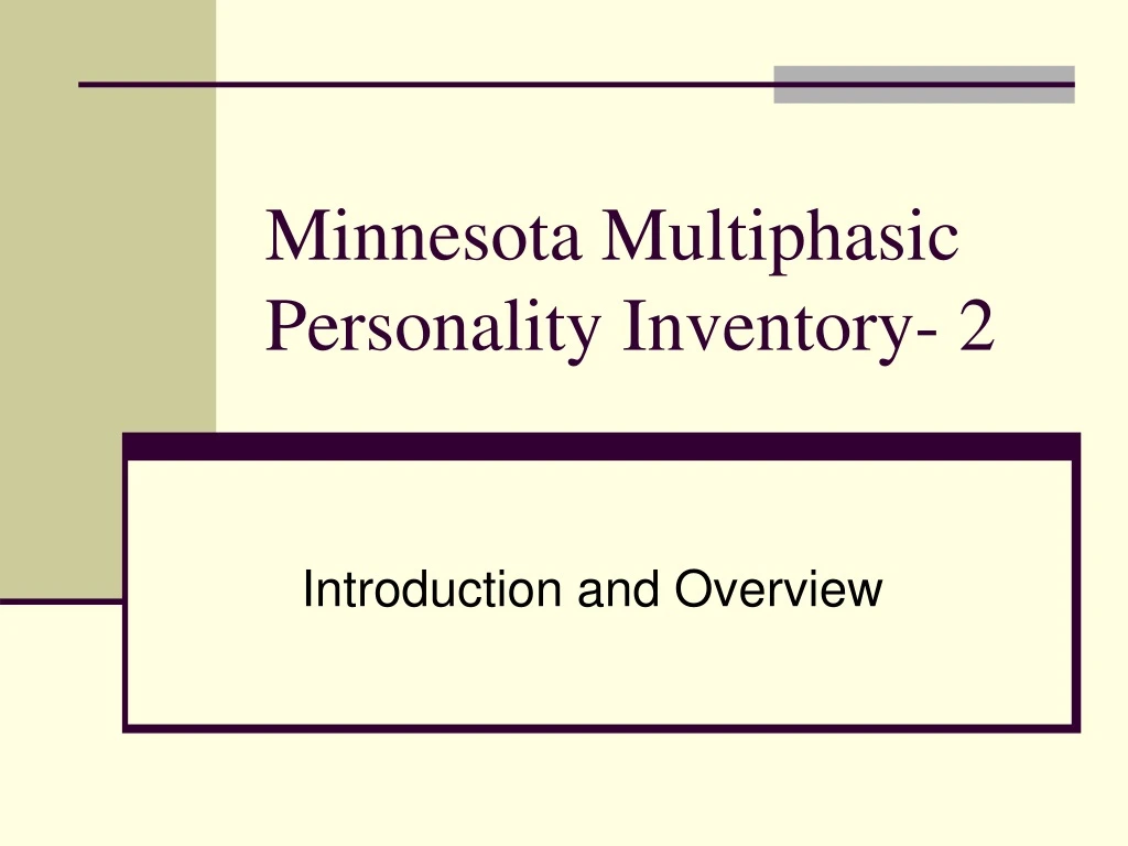 minnesota multiphasic personality inventory 2