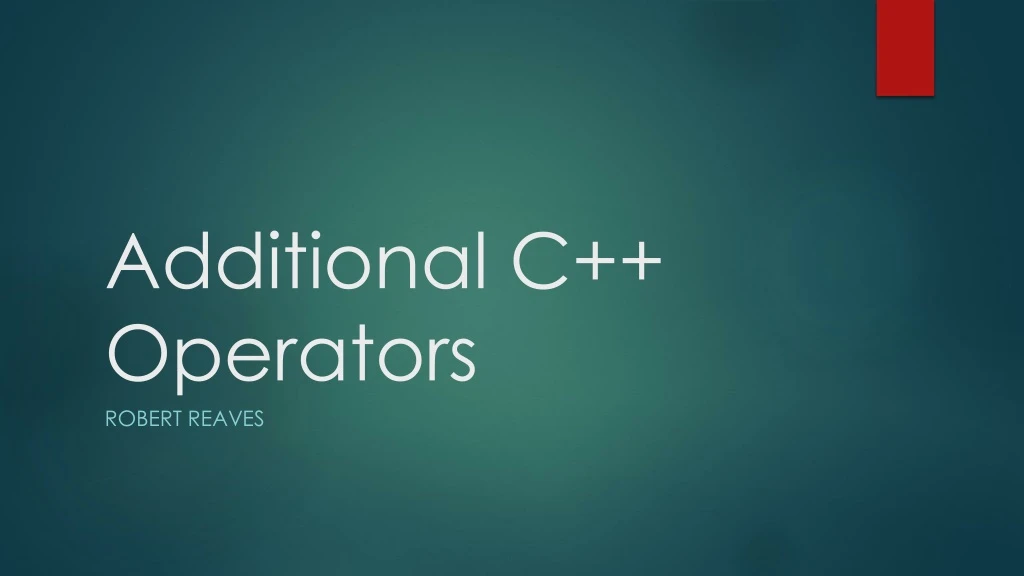 additional c operators