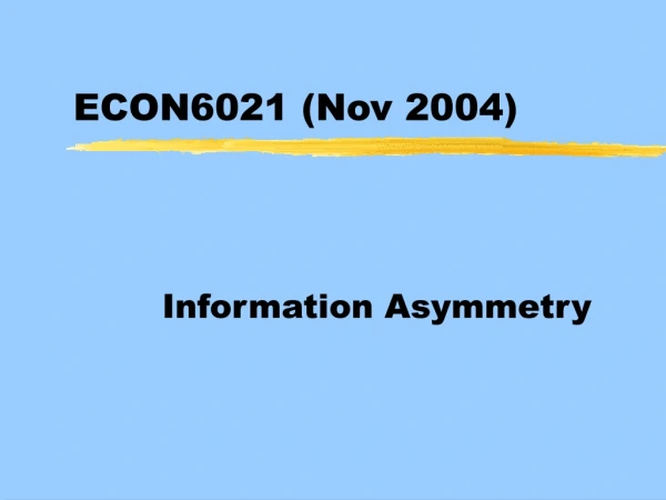 ECON6021 (Nov 2004)