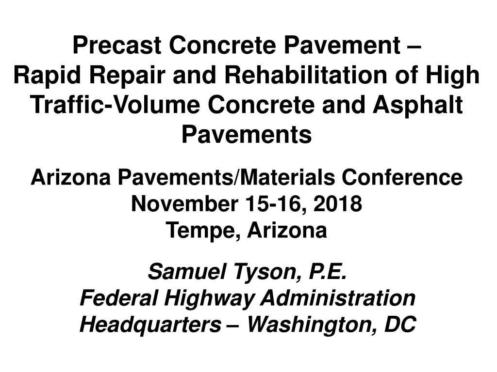 precast concrete pavement rapid repair