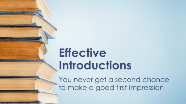 Effective Introductions