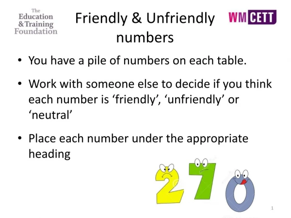 Friendly &amp; Unfriendly numbers