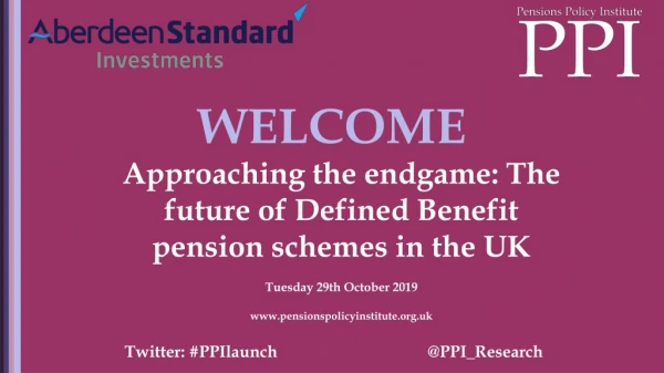 Approaching the endgame: The future of Defined Benefit pension schemes in the UK