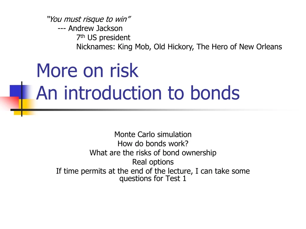 more on risk an introduction to bonds