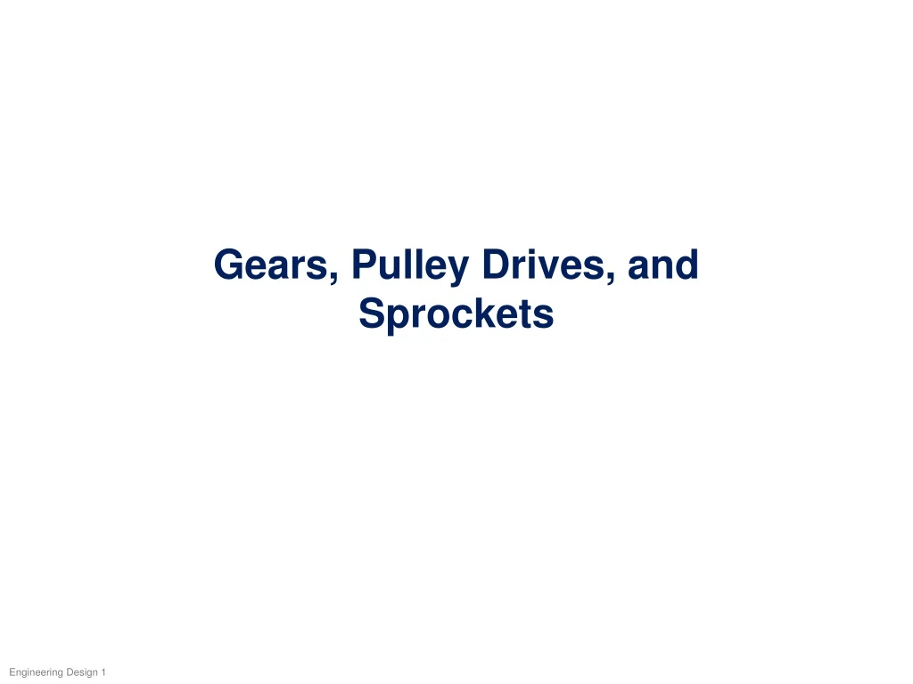 gears pulley drives and sprockets