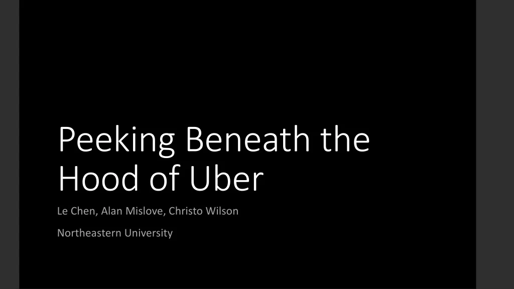 peeking beneath the hood of uber