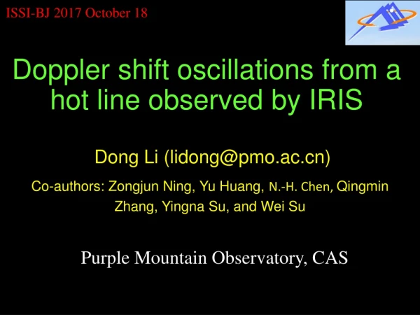 Doppler shift oscillations from a hot line observed by IRIS