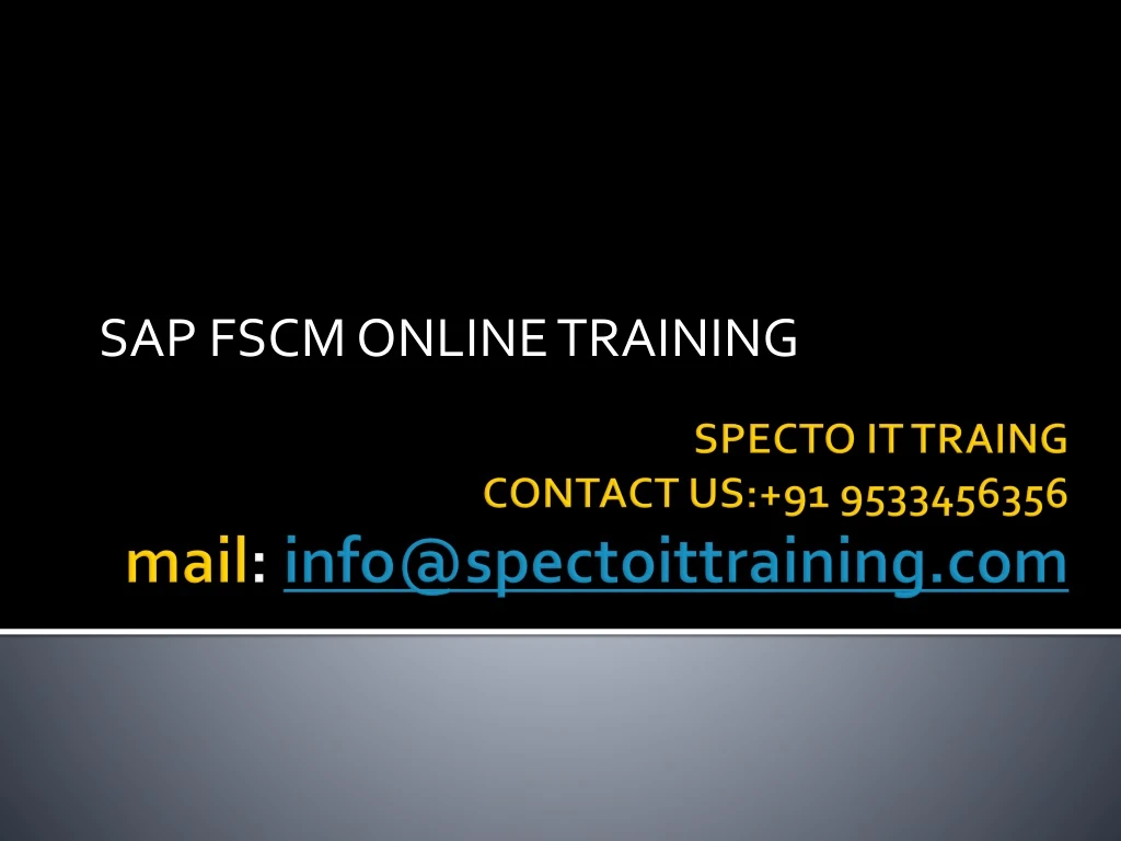 sap fscm online training