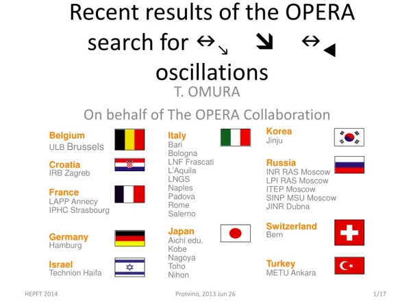 Recent results of the OPERA search for n m ? n t oscillations