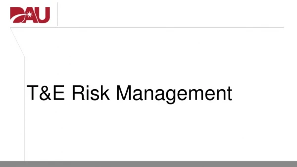 T&amp;E Risk Management