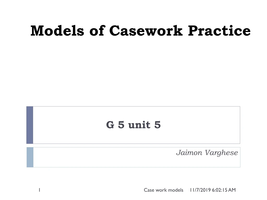 models of casework practice