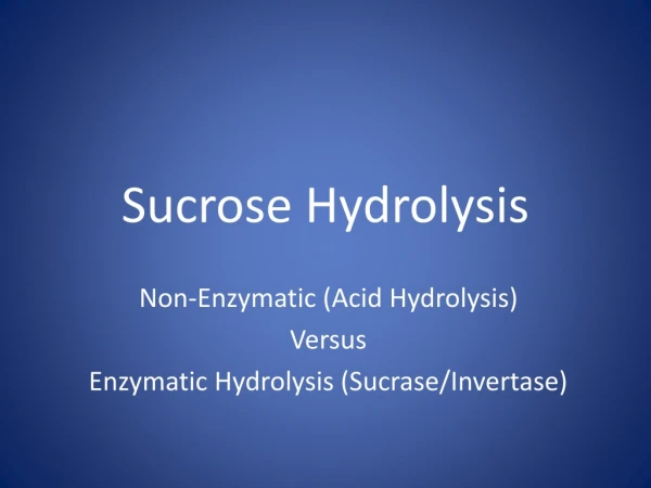Sucrose Hydrolysis