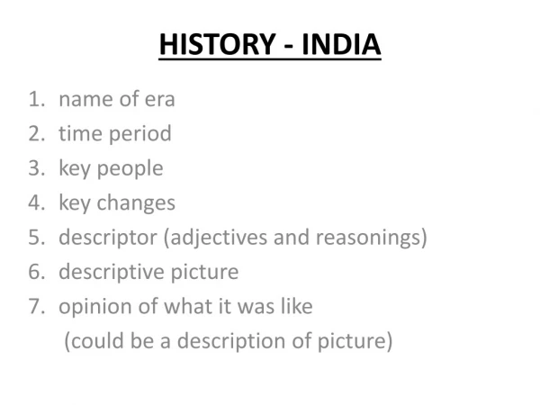 HISTORY - INDIA