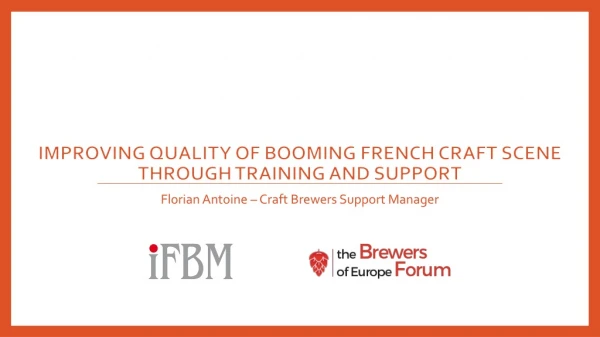 Improving quality of booming French craft scene through training and support