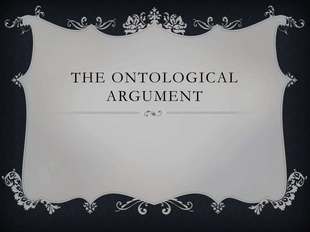 the ontological argument