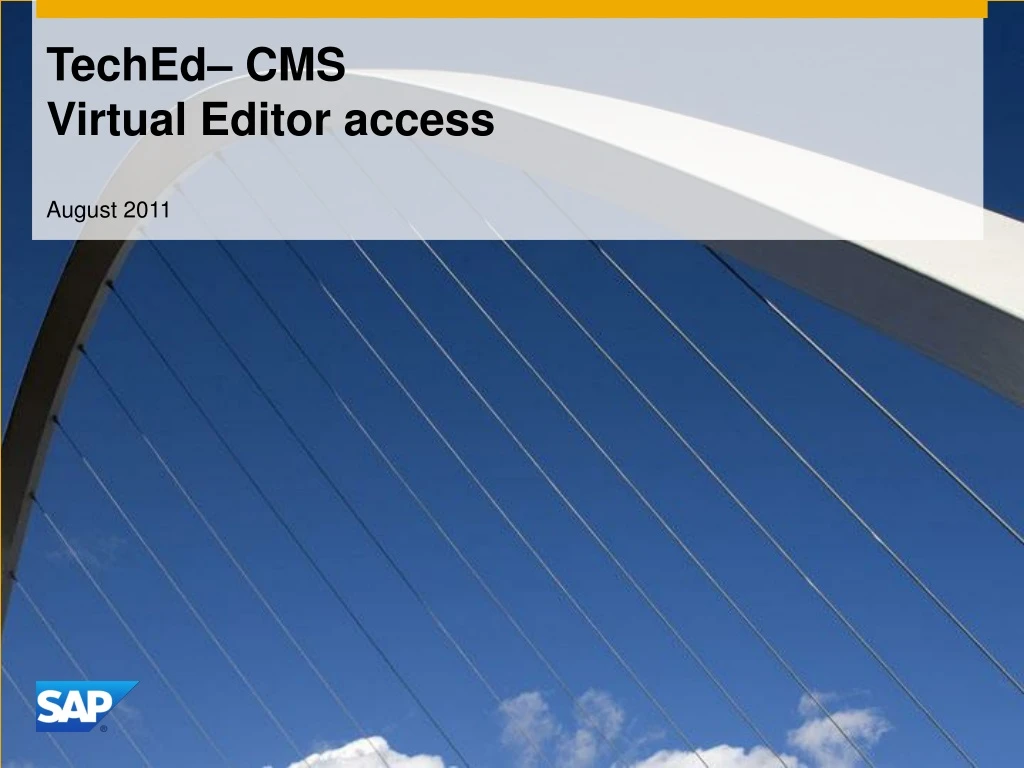 teched cms virtual editor access