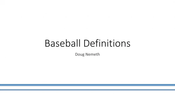 Baseball Definitions