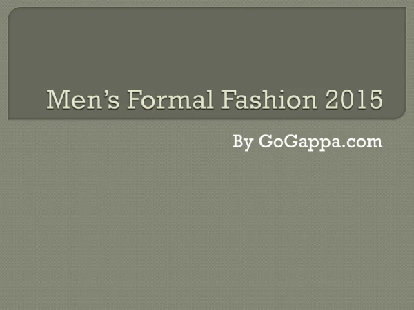 Men’s Formal Fashion 2015