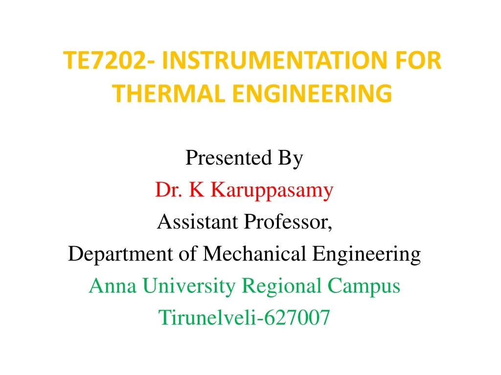 te7202 instrumentation for thermal engineering