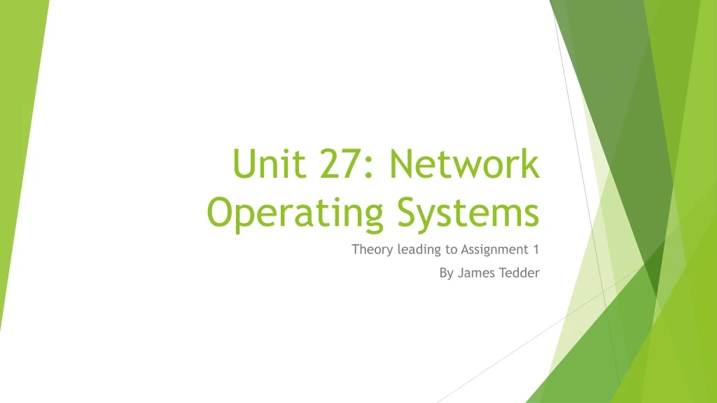 unit 27 network operating systems