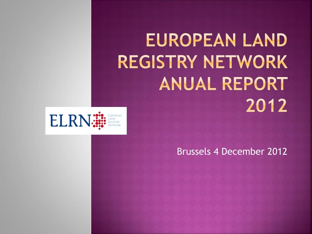 european land registry network anual report 2012