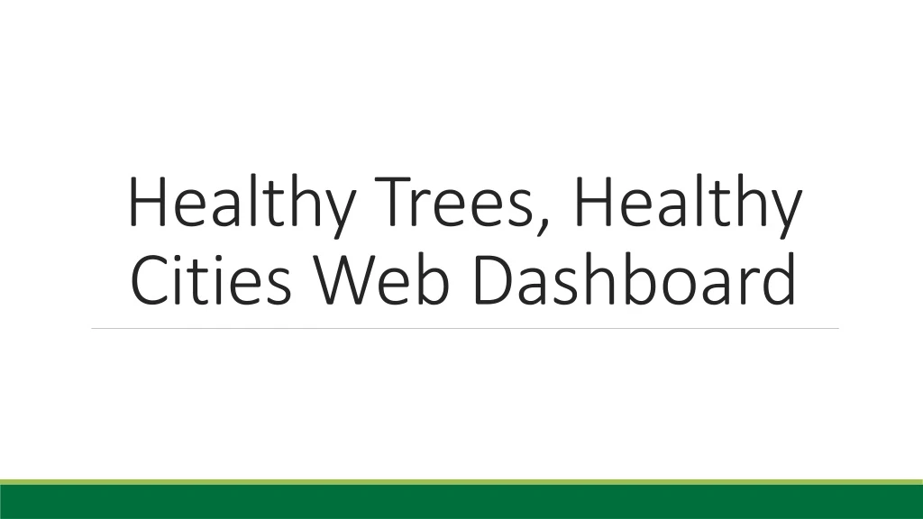 healthy trees healthy cities web dashboard