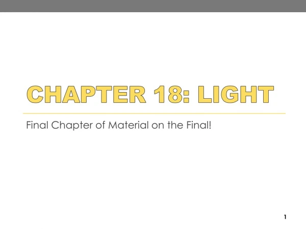 Chapter 18: Light