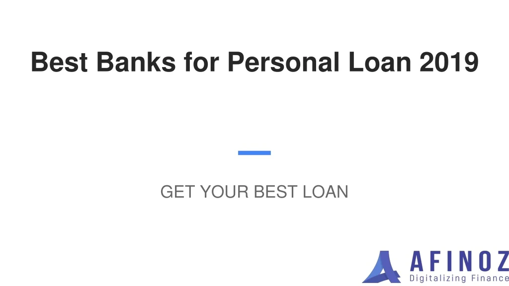 best banks for personal loan 2019