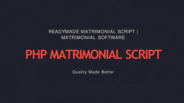 r e a d y m a d e m a t r i m o n i a l s c r i p t matrimonial software